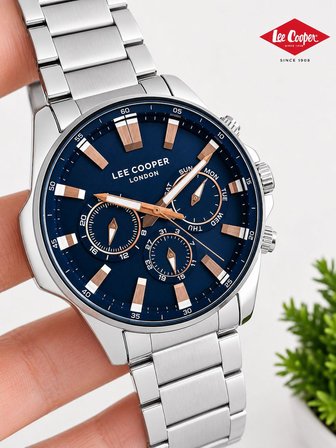 Lee Cooper Erkek Kol Saati 50 Mt Suya Dayanıklı Çelik Kordon Bileklik Hediyeli VS.BLKT.1029