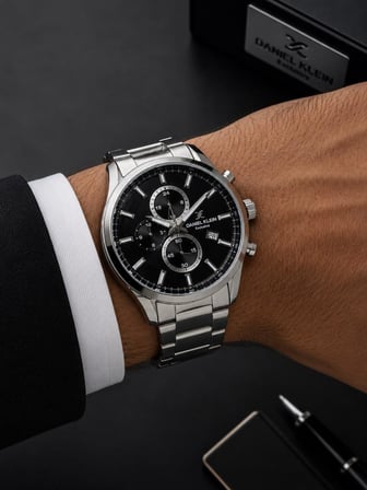 Daniel Klein Damat Ve Takım Elbiseye Özel 2 Yıl Garantili Çelik Kordon Erkek Kol Saati VS.BLKT.1058