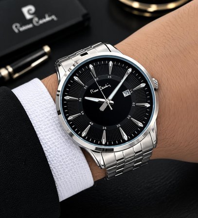 Pierre Cardin Damat Ve Takım Elbiseye Özel 2 Yıl Garantili Çelik Kordon Erkek Kol Saati VS.BLKT.1073