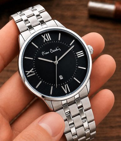 Pierre Cardin Damat Ve Takım Elbiseye Özel 2 Yıl Garantili Çelik Kordon Erkek Kol Saati VS.BLKT.1074