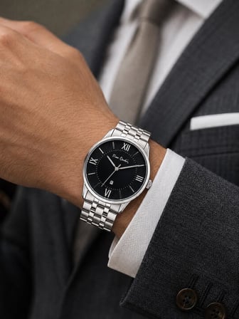 Pierre Cardin Damat Ve Takım Elbiseye Özel 2 Yıl Garantili Çelik Kordon Erkek Kol Saati VS.BLKT.1074