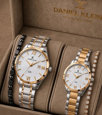 Daniel Klein Çift Sevgili Saati Bileklik Hediyeli Çelik Krdn 3 Atm Suya Dayanıklı Saat VS.BLKT.1187