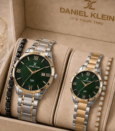 Daniel Klein Çift Sevgili Saati Bileklik Hediyeli Çelik Krdn 3 Atm Suya Dayanıklı Saat VS.BLKT.1188