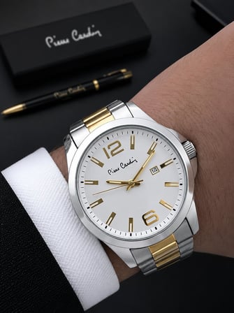 Pierre Cardin Damat Ve Takım Elbiseye Özel 2 Yıl Garantili Çelik Kordon Erkek Kol Saati VS.BLKT.1219