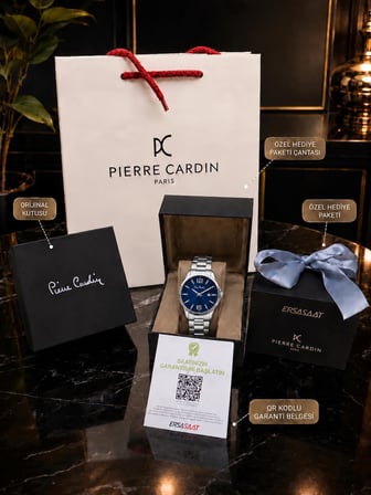 Pierre Cardin Damat Ve Takım Elbiseye Özel 2 Yıl Garantili Çelik Kordon Erkek Kol Saati VS.BLKT.1219