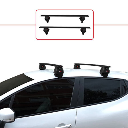 Renault Clio 4 2013-2020 Arası ile Uyumlu ACE-4 Ara Atkı Tavan Barı Siyah 2 Adet