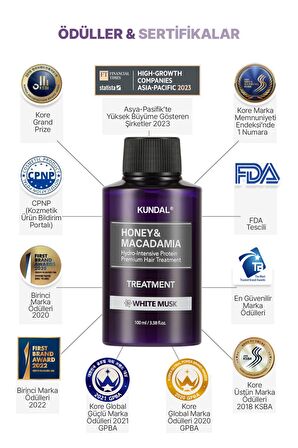 Protein Destekli Besleyici Saç Kremi Kundal Honey&Macadamia Protein Treatment 100ml (White Musk)