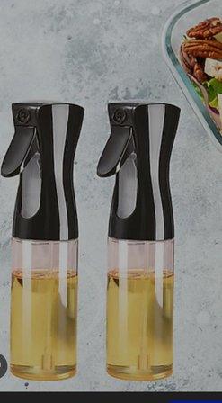 2 adet Sprey Yağdanlık Cam Şişe Yağ Püskürtücü 300 ml Airfryer Kızartma Izgara Salata İçin Yağlık/Kuaför su spreyi (Siyah)
