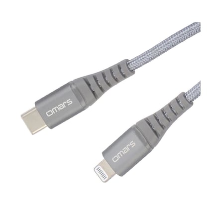 iPhone Type-C to Lightning Örgülü Hızlı Şarj ve Data Kablosu 1 Metre Gri