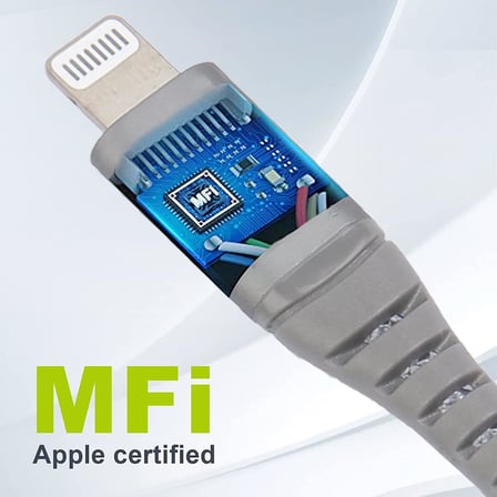 iPhone Type-C to Lightning Örgülü Hızlı Şarj ve Data Kablosu 1 Metre Gri