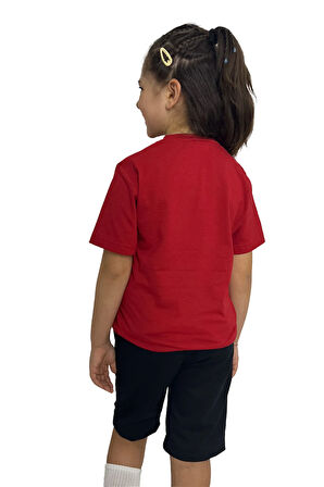 Tatlı Kedi Baskılı Kız Çocuk Tişört | %100 Pamuk, Şık ve Rahat