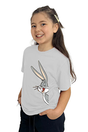 Bugs Bunny Baskılı Kız Çocuk Tişört | %100 Pamuk, Şık ve Rahat