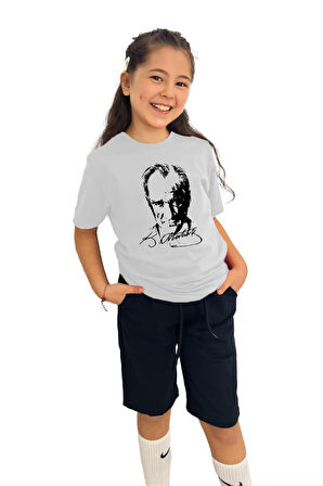 Atatürk Baskılı Kız Çocuk Tişört