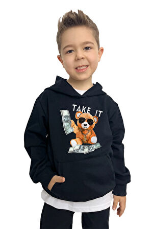 Take It Bear Baskılı Erkek Sweatshirt – Rahat ve Şık Tasarım