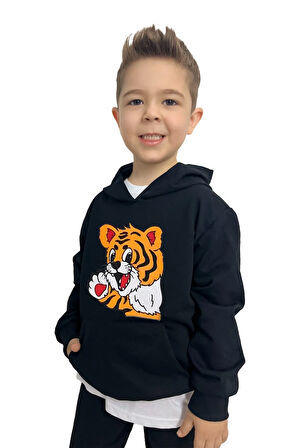 Aslan Baskılı Erkek Sweatshirt Tişört Eşofman takımı  – Rahat ve Şık Tasarım
