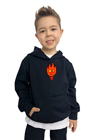 Ateş ve Su Ateş Baskılı Erkek Sweatshirt Tişört Eşofman takımı  – Rahat ve Şık Tasarım