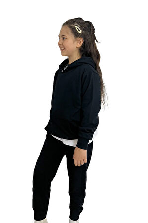 Kız Sweatshirt Tişört Eşofman 3'lü Takım – Rahat Ve Şık Tasarım