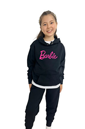 Baskılı Kız Sweatshirt Tişört Eşofman 3'lü Takım – Rahat Ve Şık Tasarım