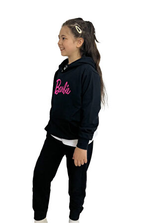 Baskılı Kız Sweatshirt Tişört Eşofman 3'lü Takım – Rahat Ve Şık Tasarım