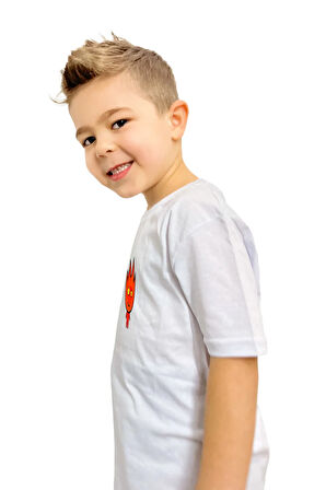 Ateş ve Su Ateş Baskılı Çocuk Tişörtü | %100 Pamuk, Şık ve Rahat Tasarım