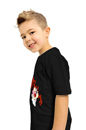 Tazmanya Baskılı Çocuk Tişörtü | %100 Pamuk, Şık ve Rahat Tasarım