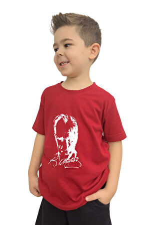 Atatürk Baskılı Çocuk Tişörtü | %100 Pamuk, Şık ve Rahat Tasarım
