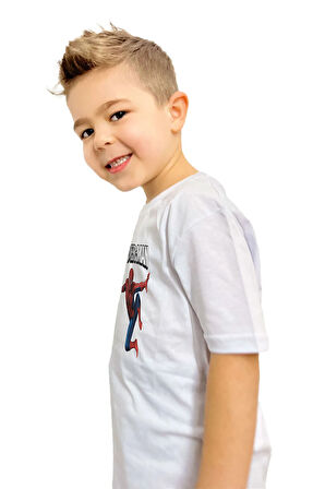 Süper Kahraman Baskılı Çocuk Tişörtü | %100 Pamuk, Şık ve Rahat Tasarım