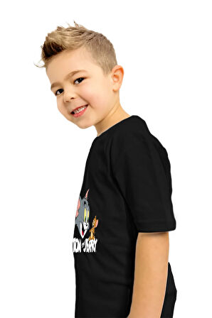 Tom ve Jerry Hayvan Baskılı Çocuk Tişörtü | %100 Pamuk, Şık ve Rahat Tasarım