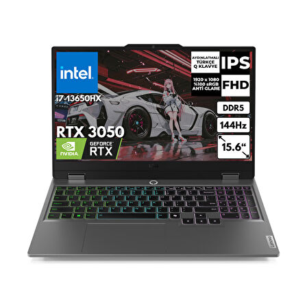 Lenovo LOQ 15IRX9 i7-13650HX 16-GBDDR5 512 GB SSD 6GB RTX3050 144Hz 15.6" FHD Windows 11 Home Gaming Notebook 83DV011ATRAT32