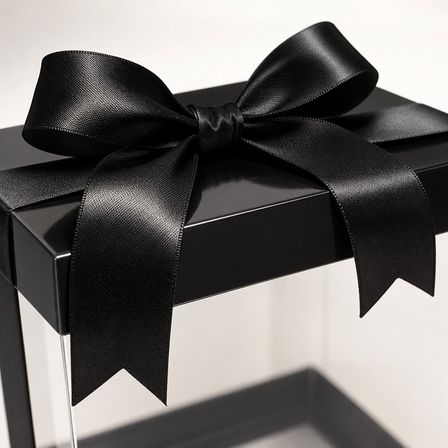 3’lü Asetat Gelin Damat Bohçası ve Çeyiz Kutusu Seti – Siyah Şeffaf Hediye Kutusu