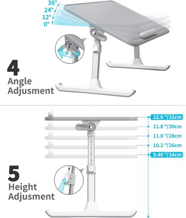 Bix AL30 Ayarlanabilir Laptop Standı Ergonomik Tasarım 17 İnç Uyumlu Taşınabilir Masa Gri