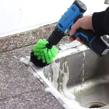 3lü Matkap Ucu Banyo Küvet Duşakabin Araba Tekerliği Koltuk Yıkama Temizleme Fırçası Seti, Asorti