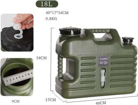 Musluklu Su Bidonu - Galon Air PE - 18 Litre - Yeşil - 547309