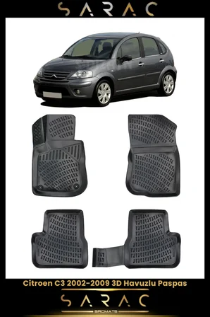 Citroen C3 2008 Model Araca Özel 3d Havuzlu Paspas