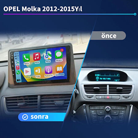 OPEL Mokka 2012-2015Yıl 8 GB Ram 128 GB Hafıza 9.7 İnç Android 14 Cihaz Kablosuz Carplay Kablosuz Android Auto Multimedya Navigasyon Double Teyp Araç Monitor Ekran