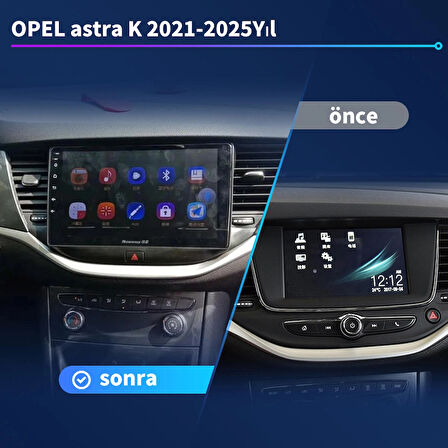 OPEL Astra K 2021-2025Yıl 4GB Ram 32GB Hafıza 9.7 İnç Android 14 Cihaz Kablosuz Carplay Kablosuz Android Auto Multimedya Navigasyon Double Teyp Araç Monitor Ekran