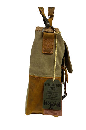 Vintage Baskılı Su Geçirmez Kanvas Deri Unisex Postacı Omuz Çantası 29 cm x 30 cm