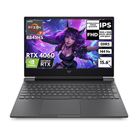 HP Victus 15-FB2003NT Ryzen 7 8845HS 16 GB 512 GB SSD 8GB RTX4060 15.6" 144Hz FHD Windows 11 Home Gaming Laptop A05NGEAAT32