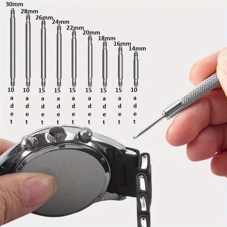 120 Adet Yaylı Çelik Saat Pimi Kordon Sustası 14mm 16mm 18mm 20mm 22mm 24mm 26mm 28mm 30mm