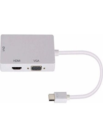 MiniDP to VGA-HDMI-DVI Çevirici Dönüştürücü Adaptör