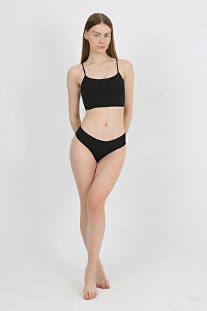 Yüksek Bel Basic Lazer Kesim Bikini Külot 3'lü Paket