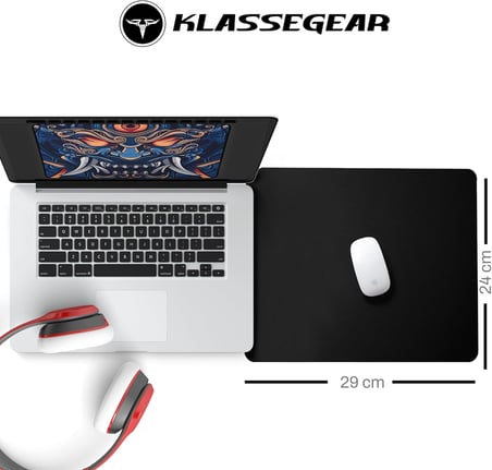 Klasse Classic Mouse Pad, 29x24 ve 24x20 cm Ofis Tipi, Küçük ve Orta Boy, Kaymaz Taban, Pürüzsüz Yüzey, Baskısız Tip Masa Koruyucu, Ergonomik Mouse Ped (Orta Boy 29x24 cm)