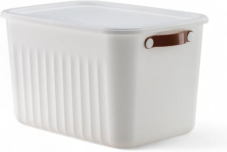 1 Adet Düzenleyici Kapaklı Kutu, Dekoratif Saklama Kutusu, Organizer (35cm*25cm*22cm) BEYAZ 15 LİTRE
