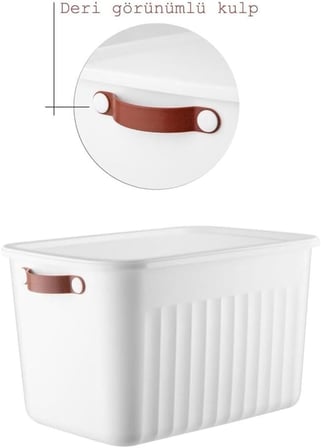 1 Adet Düzenleyici Kapaklı Kutu, Dekoratif Saklama Kutusu, Organizer (35cm*25cm*22cm) BEYAZ 15 LİTRE
