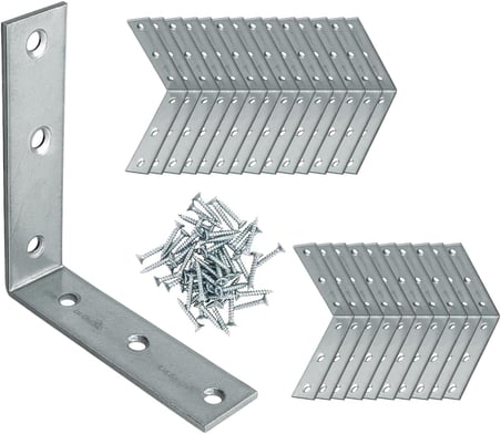 Mobilya Dolap Duvar Sabitleme 25 ADET Metal Köşebent 60x60x15 mm Bağlantı Aparatı L Demiri Gönye