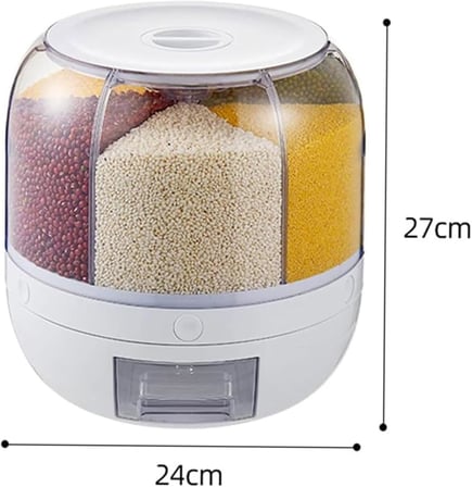 Bakliyat Organizeri, Bakliyat Saklama Kabı, 6 Kg Kapasiteli Styles Gıda Ve Bakliyat Saklama Kabı 6 Gözlü (6KG)