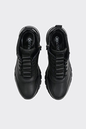 Hakiki Deri Fermuarlı Kadın Bot