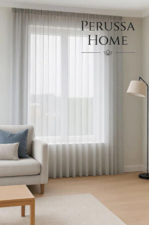 Perussa Home Şantuk Tül Perde Modern 1 E 2,5 Pileli Yıkaması Kolay Salon Oturma Odası Için