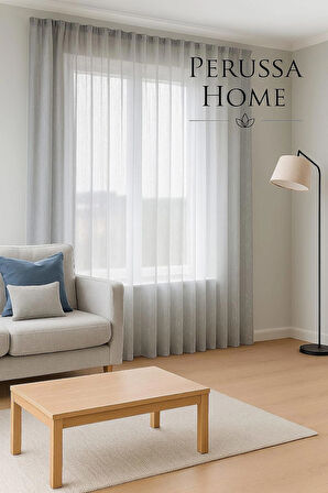 Perussa Home Şantuk Tül Perde Modern 1 E 2,5 Pileli Yıkaması Kolay Salon Oturma Odası Için
