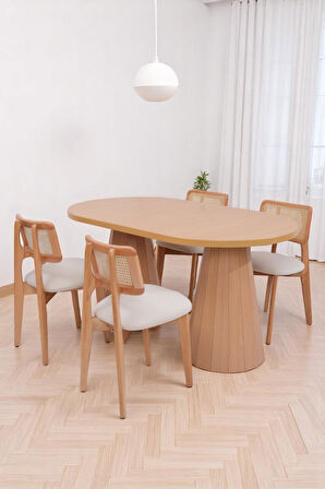 Bohem Zion Açılır Yemek Masa Sandalye Takımı 90x160cm